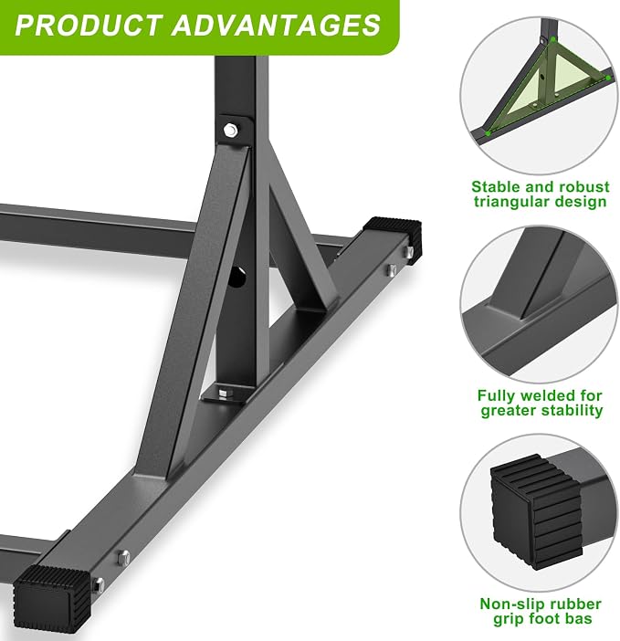 SELEWARE Dip Bar Attachment for Power Rack, 2 x 2 Tube, Multi Grip Handle | Fully Welded Steel Design, Stable Support for Dips, Pull Ups and Strength Training, Ideal for Home Gym Workouts