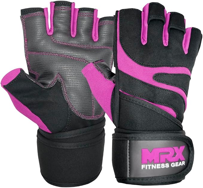 MRX Weightlifting Gloves for Men Workout Gloves Mens Wrist Support Lifting Gloves Male Gym Gloves | Workout Gym Accessories for Men Weight Lifting Fingerless Gym Exercise for Powerlifting