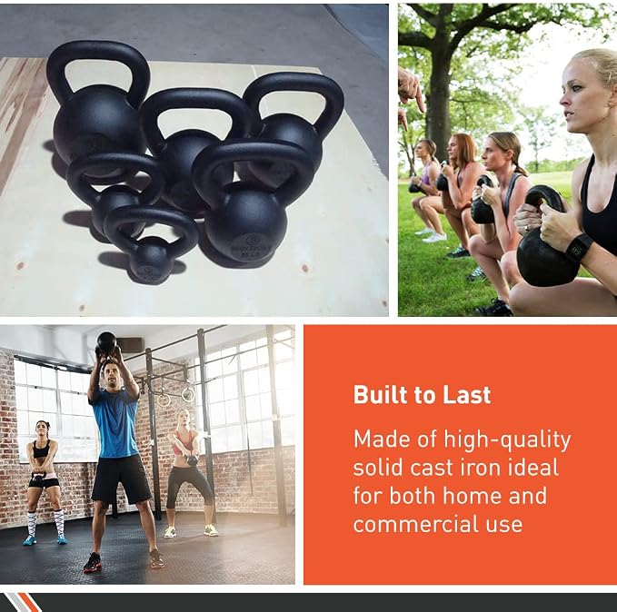 Body Sport Cast Iron Kettlebell - Professional Weight Training Equipment for Home & Gym Workouts