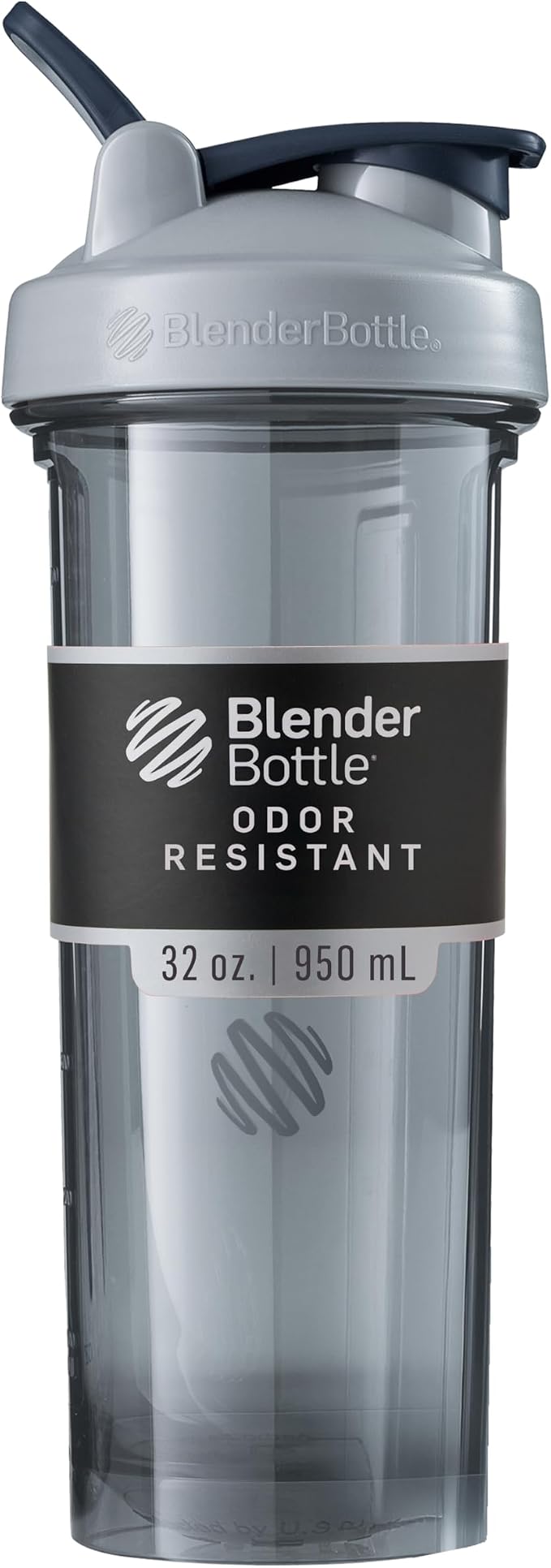 BlenderBottle Shaker Bottle Pro Series Perfect for Protein Shakes and Pre Workout, 32-Ounce, Pebble Grey