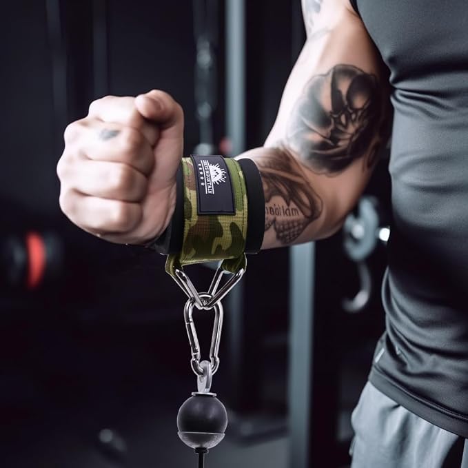 Wrist Cuffs for Cable Machines – Padded & Adjustable Straps for Lateral Raises, Tricep Pushdowns & Strength Training