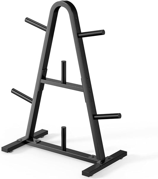 Weight Plate Rack 400LBs, Weight Tree Holder for Home Gym, Barbell & Bumper