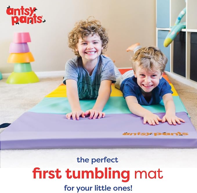 Antsy Pants Tumbling Mat for Kids – Gymnastics Mat, Easy to Clean, Sturdy, Foldable Tumbling Mats, Padded, Lightweight, Portable, Gymnastics Equipment for Active Play