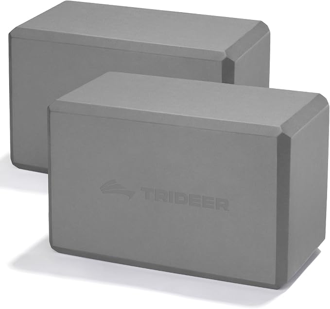 Trideer Yoga Blocks 2 Pack, Soft Non-Slip Foam Blocks with Beveled Edges for Alignment and Stretching in Yoga, Pilates, and Dance - Supportive, Lightweight, Odor Resistant, Latex-Free