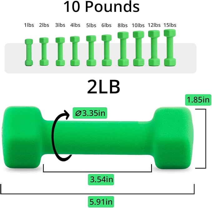 Portzon 8 Colors Options Compatible with Set of 2 Rubber Dumbbell Weight, 5-50 LB, Anti-Slip, Anti-roll, Hex Shape