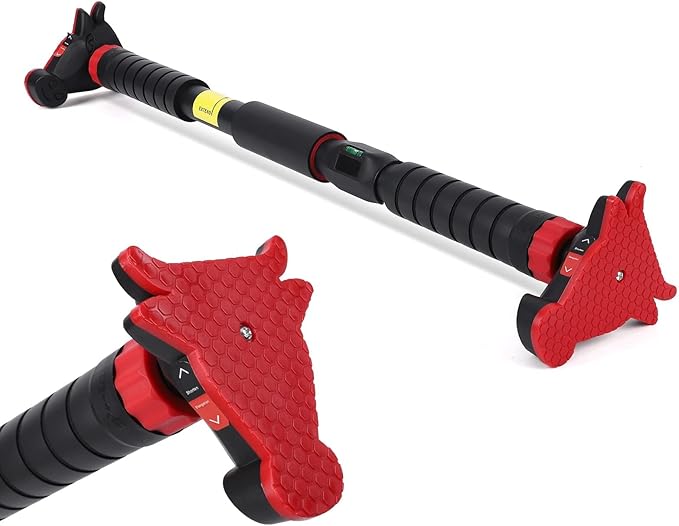 Pull-Up Bar,Chin Up Bar for Doorways with Level Meter and Auto Lock,Adjustable Pull Up Bar for Home Gym Strength Training and Upper Body Workout, No Screws Needed,Max Weight Capacity 400 Lbs