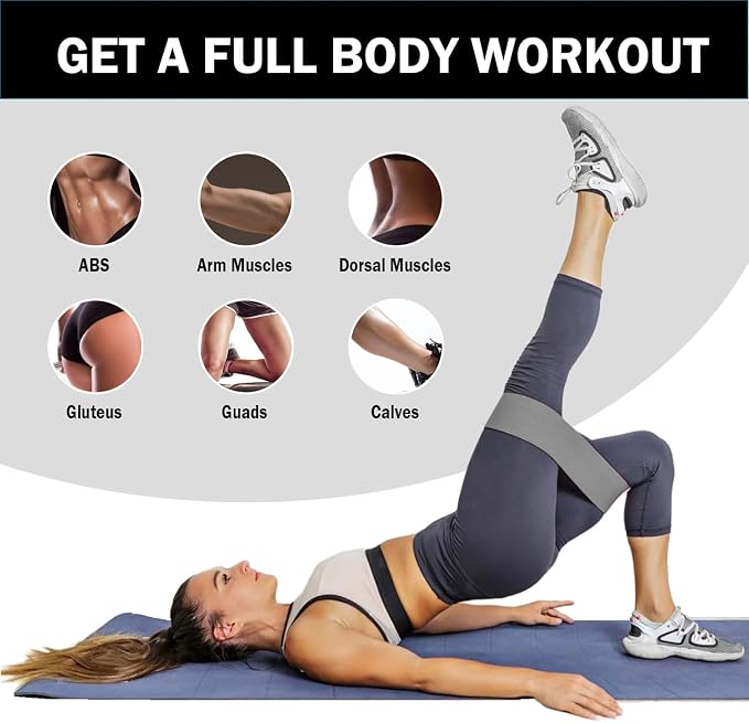 KANGFITER Non-Slip Fabric Resistance Bands for Working Out 3 Levels | Loop Exercise Bands for Booty Leg Butt Glute Hip, Elastic Stretch Workout Bands for Women Men Home Gym Fitness Yoga Pilates