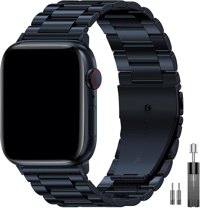 EPULY Compatible with Apple Watch Band 49mm 45mm 44mm 42mm 41mm 40mm 38mm, Business Stainless Steel Metal Watchband for iWatch Band Series 9, Ultra 2, SE, Ultra Series 8 7 6 5 4 3 2 1 Men & Women | Stainless Steel Strap Suitable for Business Setting, C...