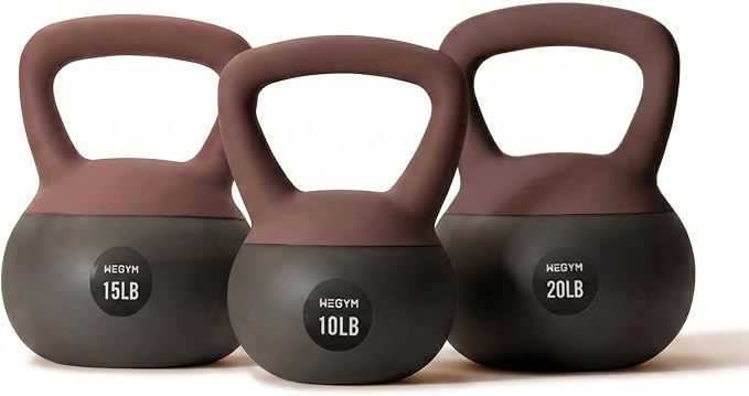WeGym Soft Kettlebells with Cushioned Impact-Resistant Base and Anti-Slip, Wide-Grip Handle for Home Workouts, Weightlifting, and Full Body Strength Training