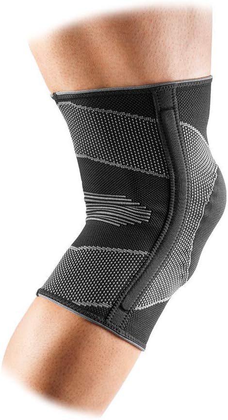 McDavid Elastic Compression Knee Sleeve with Gel Pad. 4-Way Elastic Brace with Strays. For Stability, Recovery, Injury, Walking, Running Pain. Left and Right Leg. Patella Support.