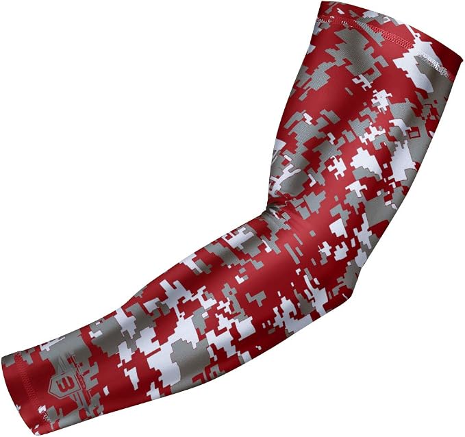 Bucwild Sports Compression Arm Sleeve - Youth & Adult Sizes - Baseball Football Basketball Sports (1 Arm Sleeve)