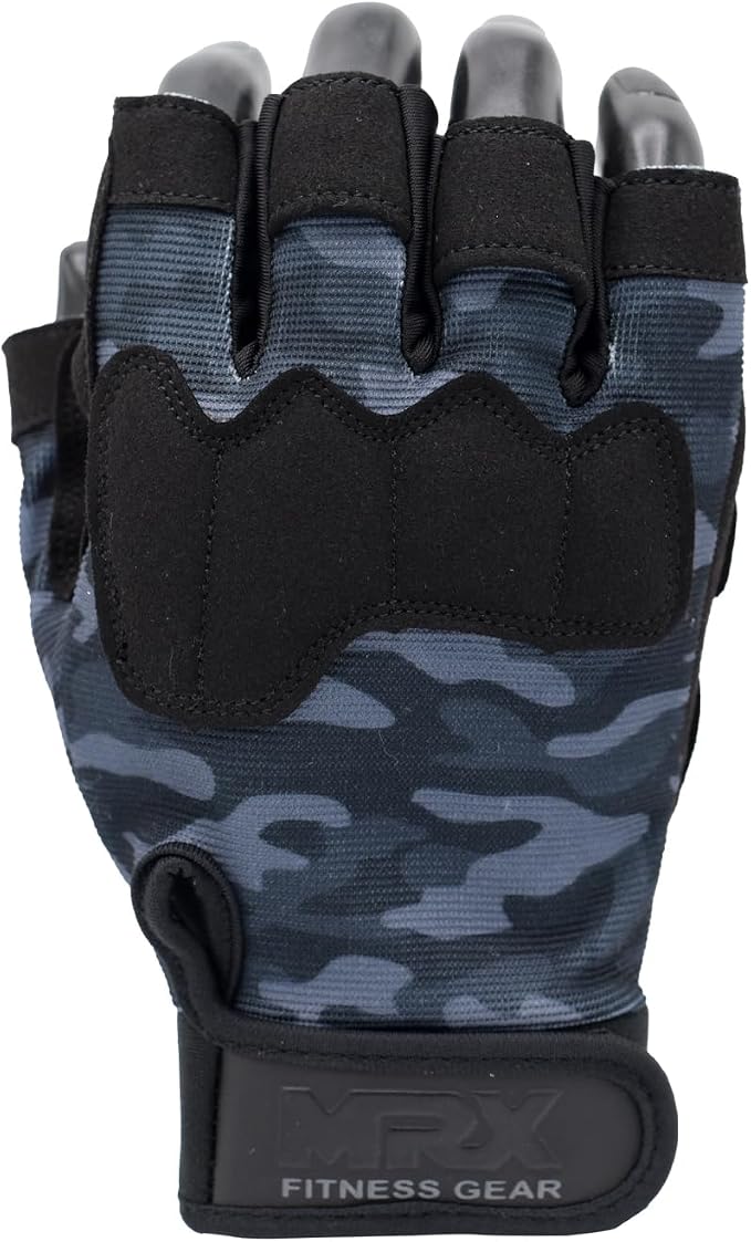 MRX Weightlifting Gloves for Men Workout Gloves Mens Wrist Support Lifting Gloves Male Gym Gloves | Workout Gym Accessories for Men Weight Lifting Fingerless Gym Exercise for Powerlifting