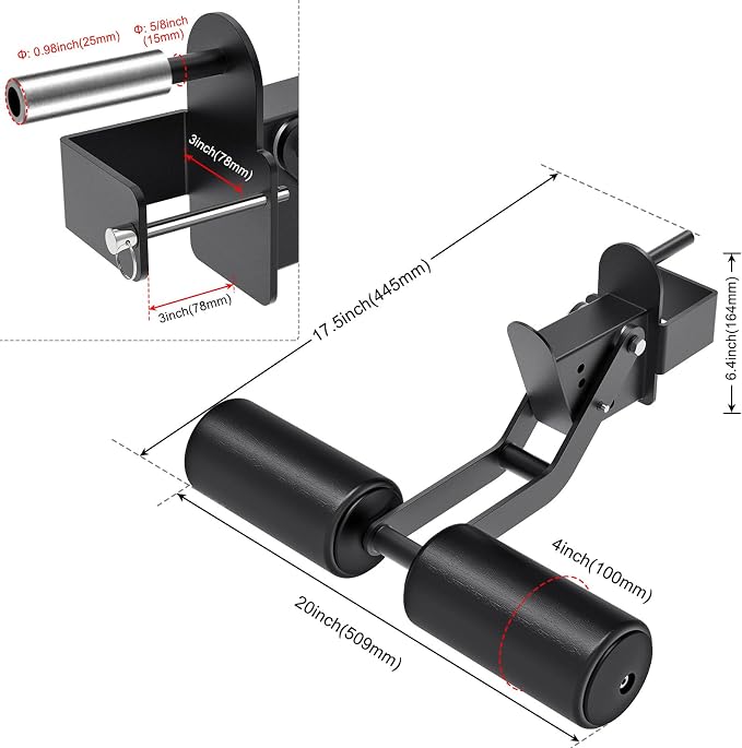 SELEWARE Squat Rack Attachment for Power Cage with 5/8" or 1" Holes | Y-Shaped Dip Bar Attachment, Nordic Hamstring Curl Attachment & Lever Arms for 2x2 or 3x3 Power Rack, Home Gym Accessories