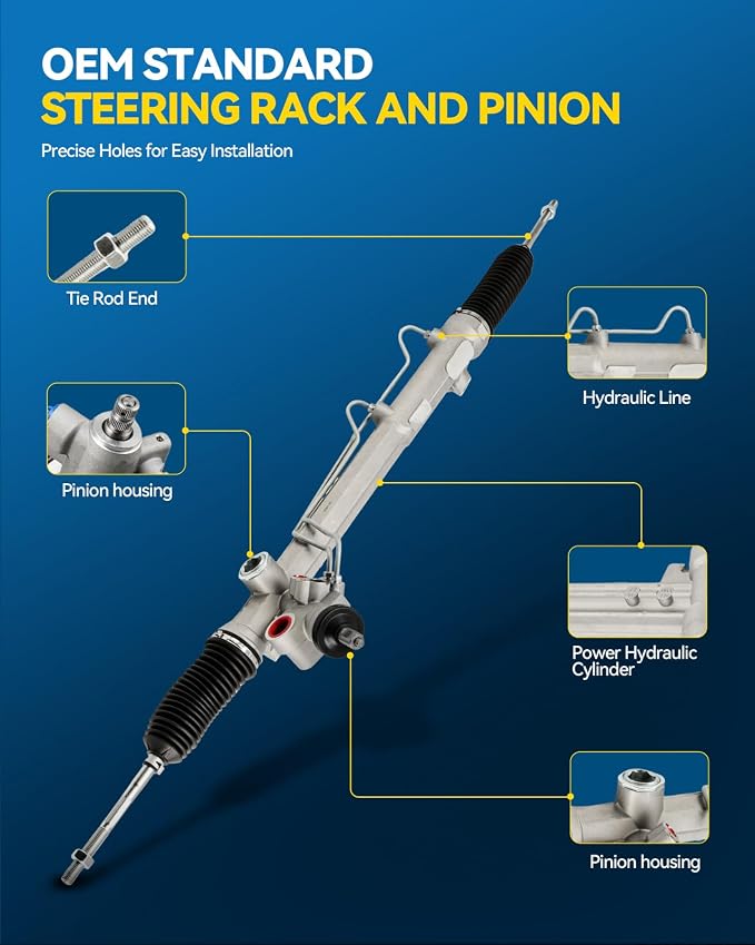PHILTOP Power Steering Rack and Pinion Compatible with Mercury Grand Marquis 2003-2008, Ford Crown Victoria 2003-2007, Lincoln Town Car 2003-2007 4.6L, Hydraulic Rack and Pinion, 22-249 without EVO