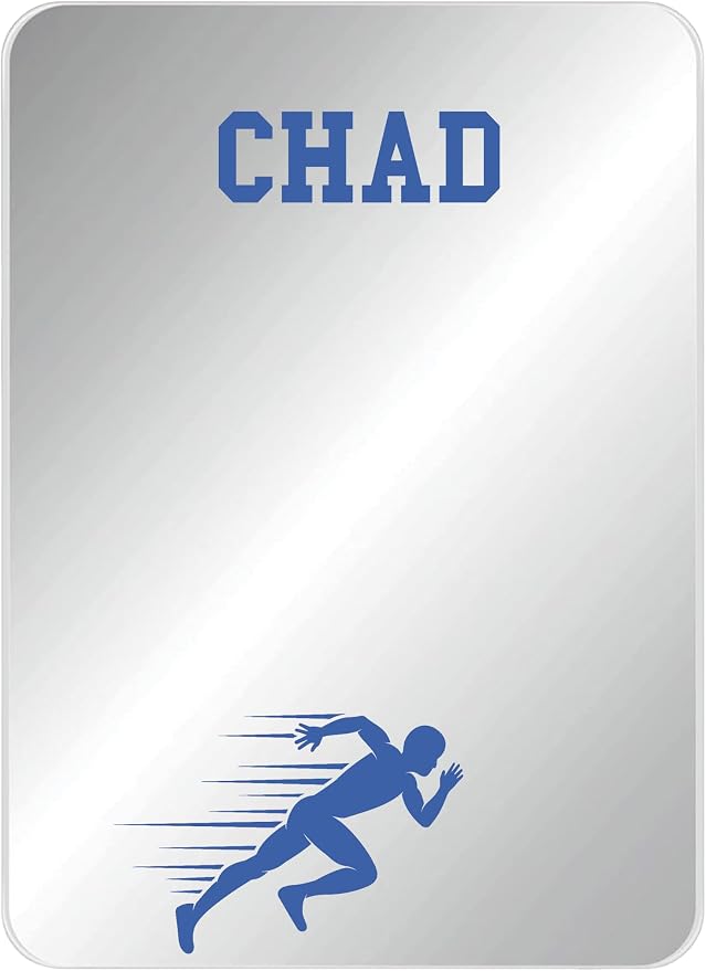 Personalized Sports Player Fan Team Club Locker Mirror Magnet – Back to School Decor, Colorful Magnetic Organizer Accessory for Gym, Home, Office & Refrigerator (Track Male)