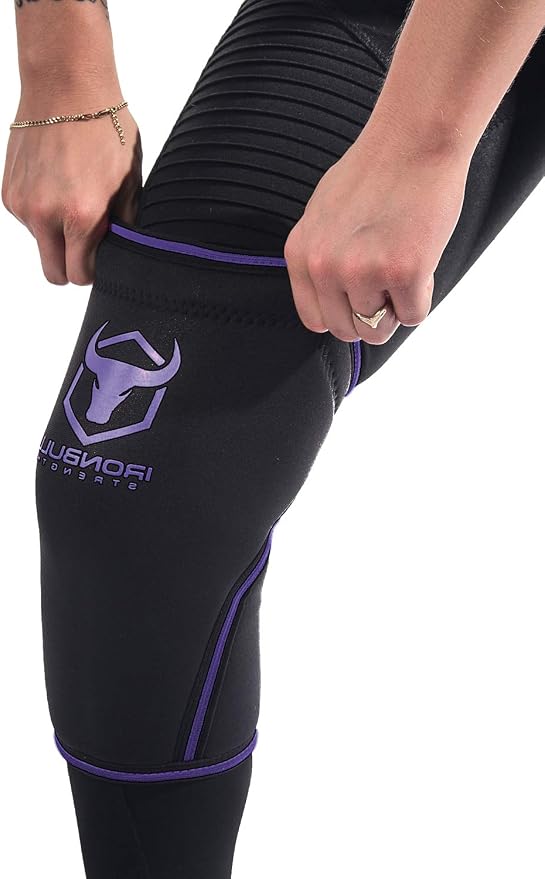 Iron Bull Strength Knee Sleeves 7mm (1 Pair) - Compression Brace & Knee Sleeve For Weightlifting, Powerlifting & Cross Training - Knee Support for Squats - Men & Women