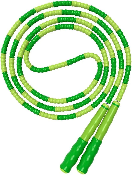 Leeboom Jump Rope, Adjustable Length Tangle-Free Segmented Soft Beaded Skipping Rope, Fitness Jump Rope for Kids, Man, and Women Weight Loss 9.2 Feet