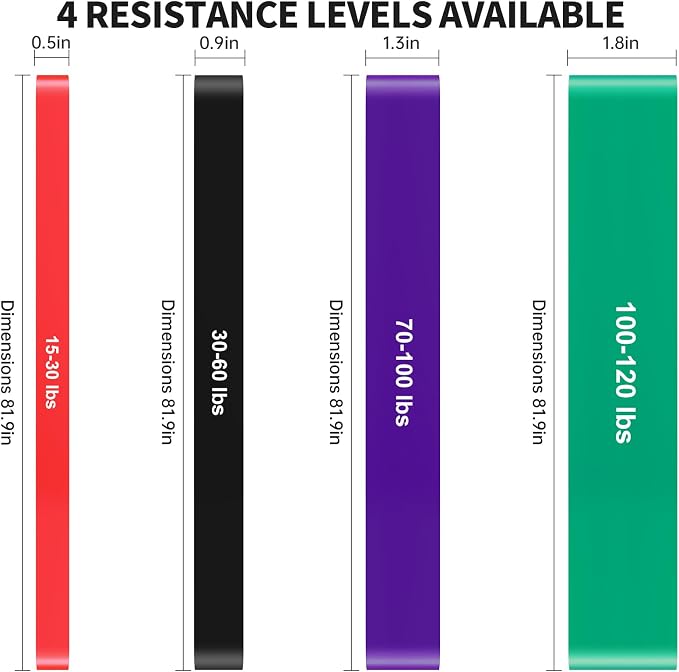 Pull Up Assistance Bands Set 5 LBS - 230 LBS, Long Resistance Bands for Pull Ups Working Out, Gym Workout Bands for Men Exercise Muscle Training and Shape Body - Carry Bag Included