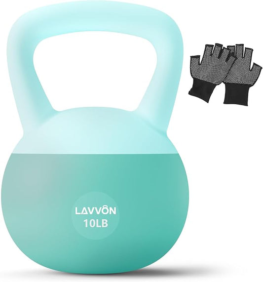 Soft Kettlebell - Cushioned Impact-Resistant Base and Anti-Slip | Kettle bell Anti-Slip Grip Weight for Home Workouts, Safe Strength Training Kettlebells Sets for Women& Men - Non-Slip Gloves