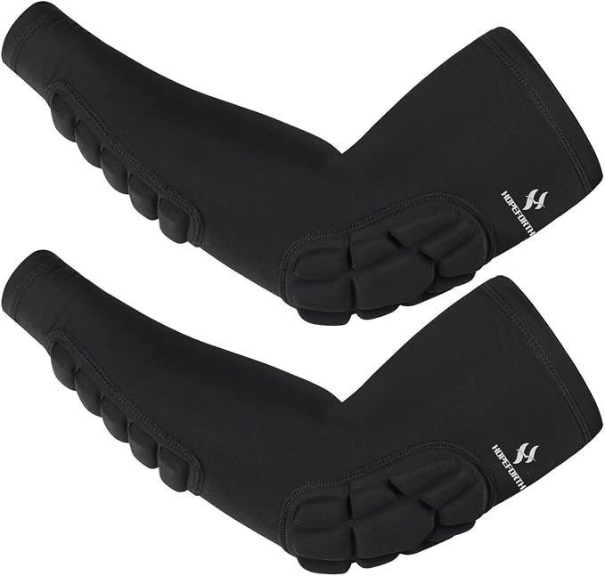 2PCS Padded Elbow Forearm Sleeves Compression Arm Protective Support