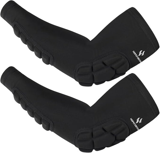 2PCS Padded Elbow Forearm Sleeves Compression Arm Protective Support