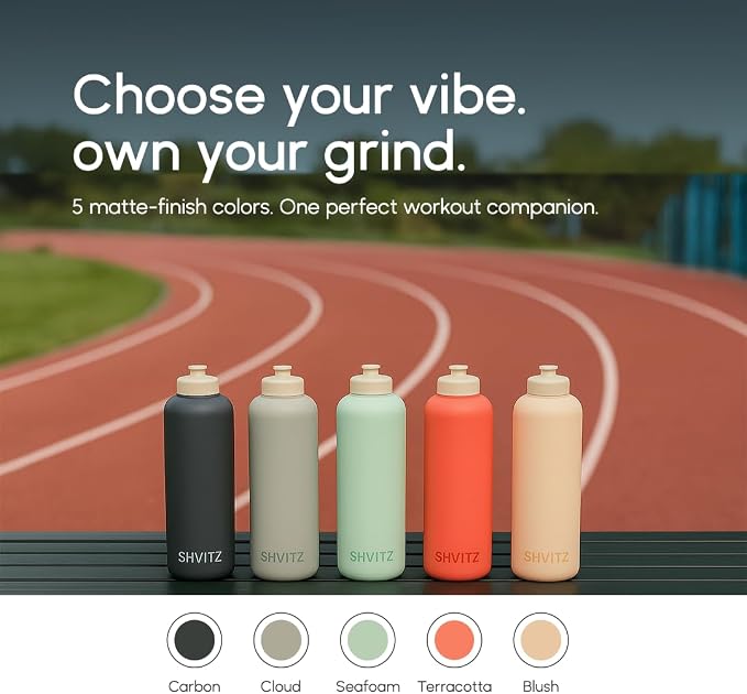 Sports Water Bottle - Soft-Touch Squeezable Body with One-Hand Spout- Lightweight, No Spill Water Bottle, for Gym, Cardio & Outdoor Sports - BPA Free - Water Bottle for Active Lifestyle - 24oz
