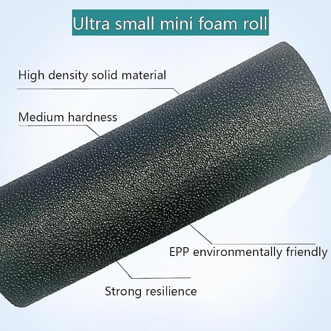 Mini Foam Roller, High Density Massage Tool for Physical Therapy | Extra Small Size 6"L x 2" Round, 3.2-Inch Ball, Deep Tissue Muscle Recovery, Fitness Workout Stretching, Travel