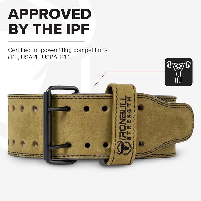 Powerlifting Belt - IPF Approved – Weight Lifting Belt 10mm - Prong Weightlifting Belt for Squats, Deadlift, and Bench Press – Lifting Belt Leather 4in for Men and Women – Back Brace for Gym, Workout, Strength Training, Strongmen & Power Lift