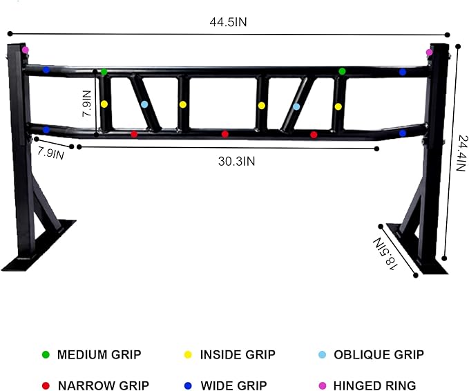 Wall Mounted Pull Up Bar Multifunctional Chin Up bar for Home Gym | Heavy Duty Multifunctional,Power Tower Set,Training Equipment Fitness Dip Stand,Supports to 440 Lbs