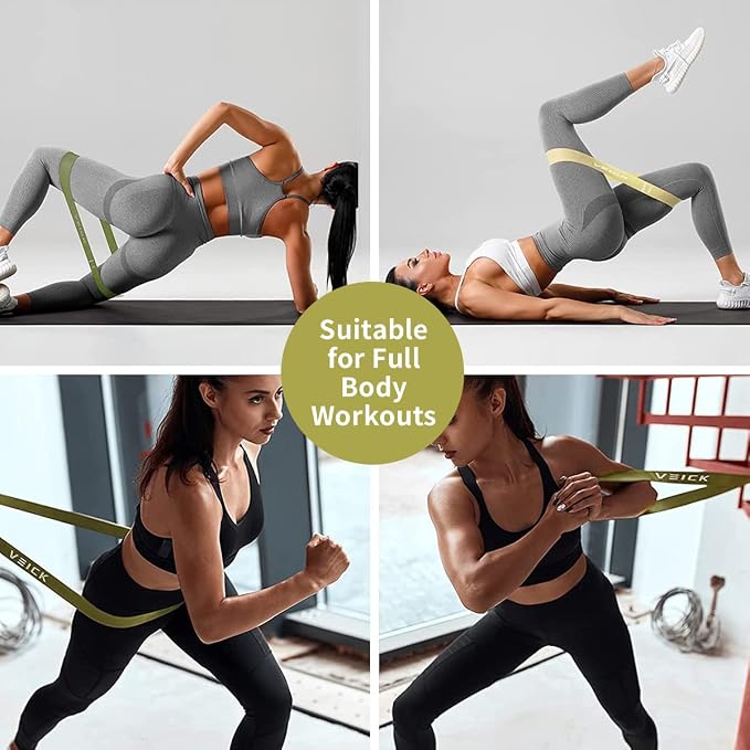 VEICK Pull Up Assist Resistance Bands for Home Gym | 100% Natural Latex, Non Slip Leather Texture, Space Saving, Versatile for Full Body Training, Home Gym