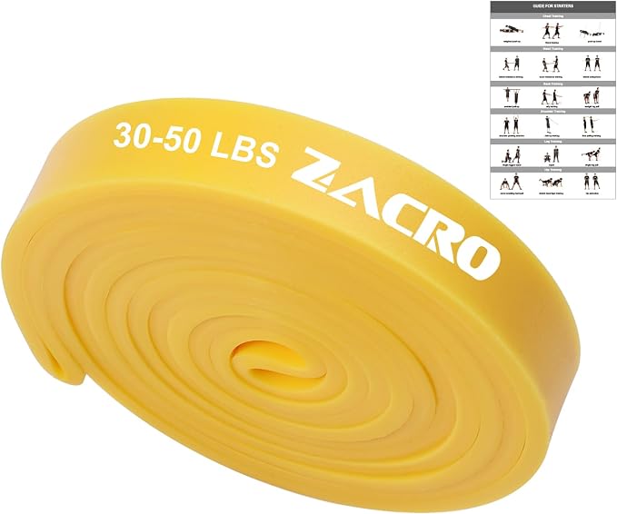 Zacro Resistance Bands Set with Door Anchor, Heavy Duty Pull Up Exercise Bands for Working Out, Muscle Power Strength Training, Physical Therapy, Home Fitness Gym Equipment for Men & Women