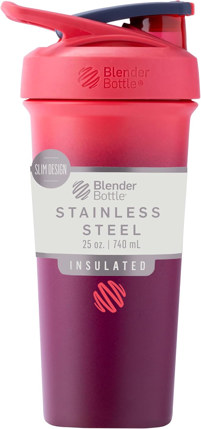 BlenderBottle Strada Sleek - Stainless Steel - 25-oz. - Sangria Ombre