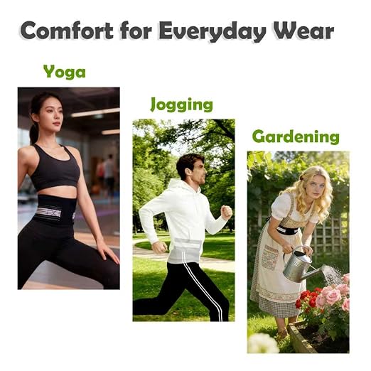 Lightweight Lower Back Brace for Women Men, Narrow&Thin Lumbar Support Belt w/ Adjustable Dual Compression Straps Alleviate Pain in Lower Back, Leg, Pelvic, Hip, Sciatic Pain/Good for Work Excercise