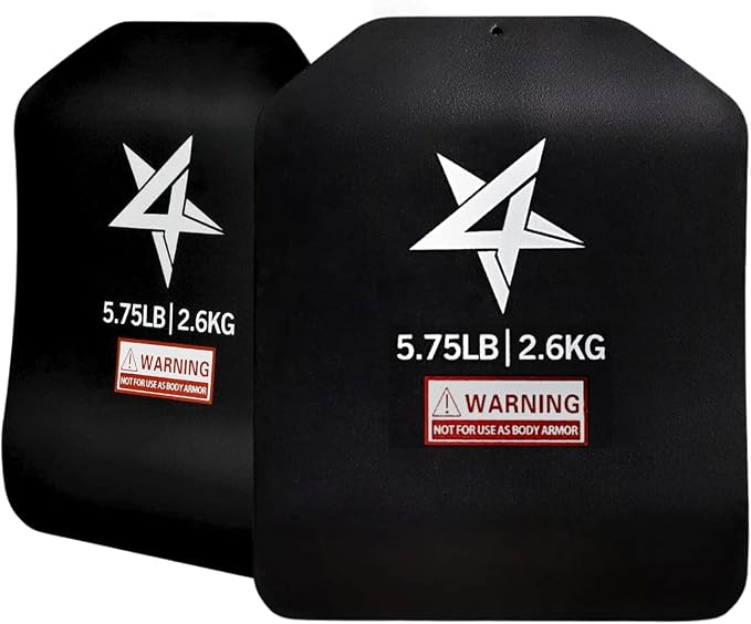 Yes4All Weighted Vest Plates with Curved Ergonomic Design for Running, Rucking & Strength Training, Comfortable Fit, 5.75/8.75/14/19.75 LB Pairs