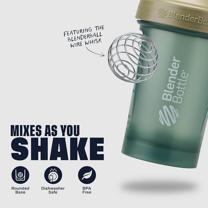 BlenderBottle Classic V2 Plastic Shaker Bottle 20 oz Tan