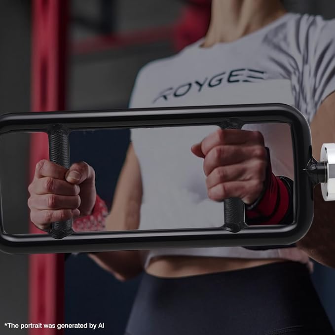 34” Hard Chrome Olympic Triceps Bar, 500LB | Neutral grip weight bar with knurled handles, rotating sleeves, 6.88-inch loadable length, and 2-inch plate fit