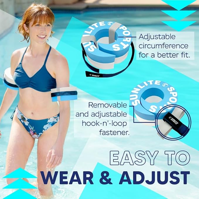 Sunlite Sports Water Workout Combo Set, High Density Water Weights for Pool Exercise, Dumbell, Swim Belt, Aerobics Equipment, Aqua Jogger Belt, Pool Fitness, Aqua Therapy & Exercise