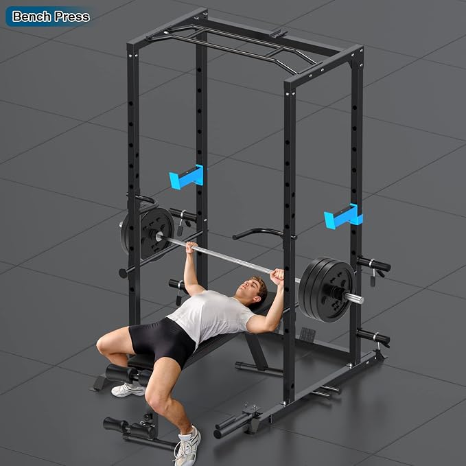 ULTRA FUEGO Power Cage, Multi-Functional Power Rack with J-Hooks, Dip Handles, Landmine Attachment and Optional Cable Pulley System for Home Gym