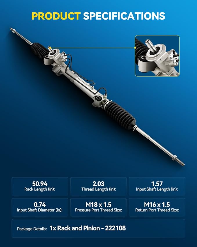 PHILTOP Power Steering Rack and Pinion for 2010-2013 Transit Connect | No.222108, 7T1Z3A500A