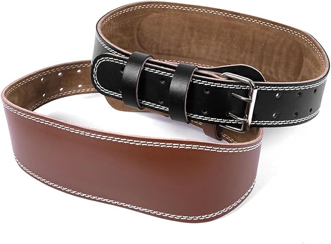 harayaa Weight Lifting Belt Adjustable Powerlifting Lumbar Back Support Sports Waistband PU Leather Double Prong Suitable for Men Women Gym Training