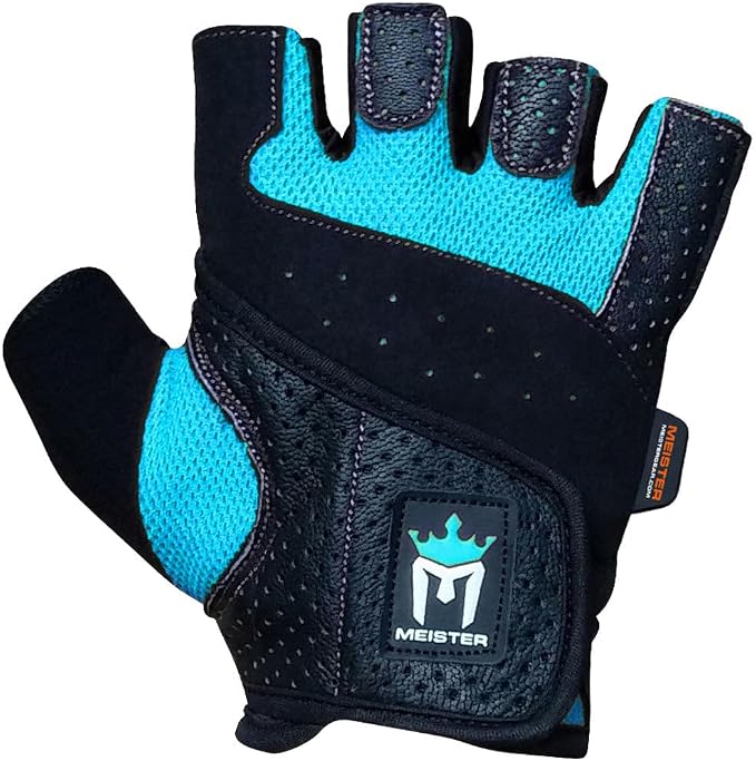 Meister Women's Fit Grip Weight Lifting Gloves w/Washable Amara Leather | Breathable no-slip palm padding for strength training, dumbbells, barbells, kettlebells and cross-training