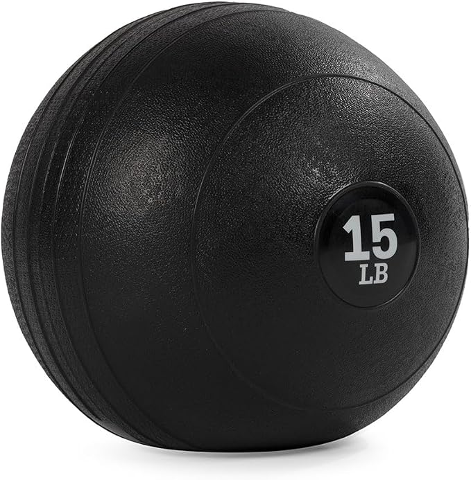 Titan Fitness Rubber Slam Ball, Dead Weight Ball Absorbs Impact, Minimal Bounce, Textured Surface for Strength and Conditioning, Cardio Workouts, Full Body Workout
