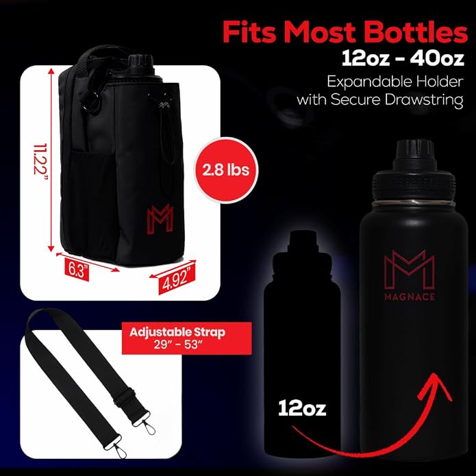 Small Magnetic Gym Bag Bundle, Water Bottle Holder, Sling Bag for Men Women