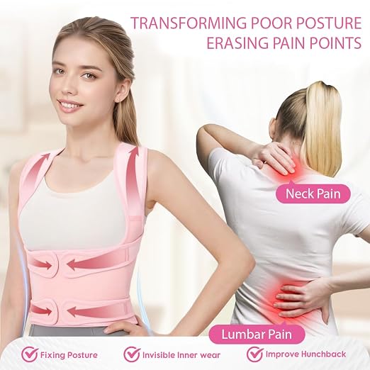 Posture Corrector for Women/Men Adjustable Full Back Brace Support | Upper & Lower Back for slouching,breathable&Lightweight,Back Pain Relief,Shoulder Straightener