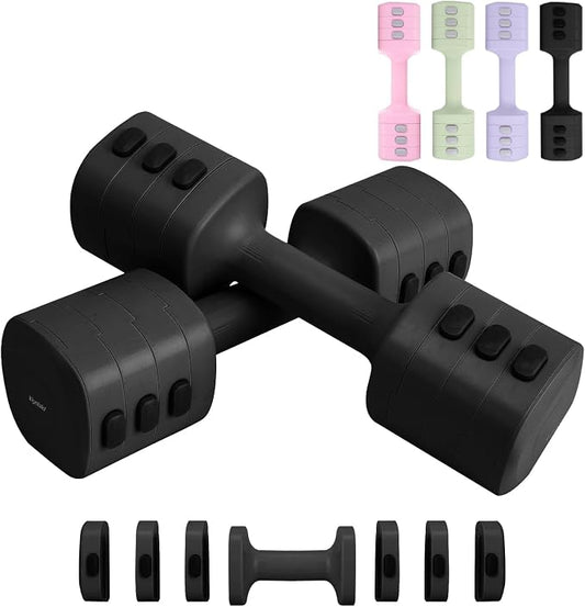 kisnbld Adjustable Dumbbell Set, 2-in-1 Dumbbells & Kettlebell,Hand Weights | 2.2-5.5lb Each Free Weights for Women Beginners with Fast Adjustment,Weights Set for Home Gym & Outdoor Exercise Training