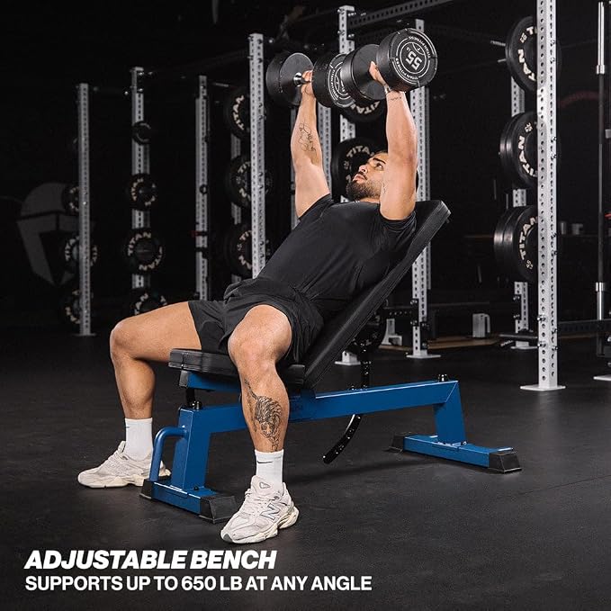 Titan Fitness Performance Series Adjustable Bench, Supports 650 LB Incline, Versatile Utility Bench for Home Gym Weightlifting, Strength Training, Flat, Incline, Upright Positions