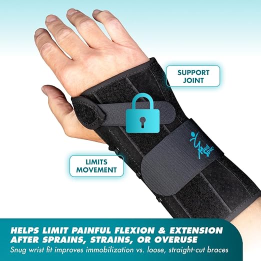 Med Spec 8" Wrist Lacer Support Brace Carpal Tunnel Right Hand X-Small | Adjustable Lace-Up Design Delivers Breathable Secure Fit With Customizable Compression for Lasting Comfort & Support. 223931