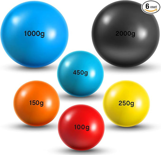 Hungdao 6 Pcs Weighted Plyo Training Balls Variable Plyo Weighted Balls Practice Weighted Baseball Weighted Ball Set for Throwing Pitching Power Improving Accessories, 6 Colors