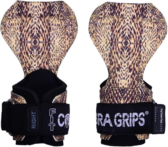 Cobra Grips Weight Lifting Gloves with Adjustable Neoprene Padded Wrist Wraps - Heavy Duty Alternative to Power Lifting Hooks for Deadlifts