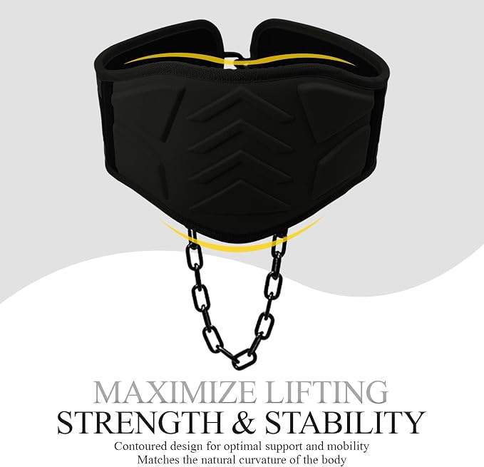 12 mm Thick Heavy Duty Dip Belt with 36 IN Steel Chain, 35" Weighted Pull Up Belt for Added Weight Training, Chin Ups, Pull Ups, Tricep Dips And More
